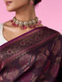 Mohey Silken Elegance Wine Banarasi Saree
