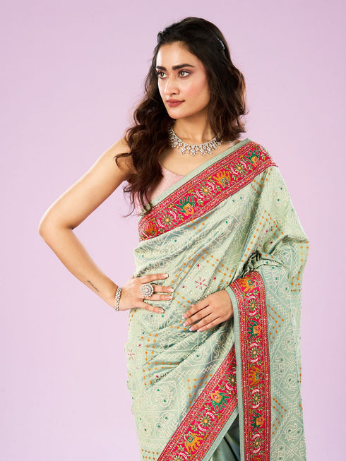 Mohey Misty Green Saree