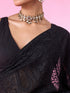 Mohey Elegant Black Georgette Saree