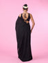 Mohey Elegant Black Georgette Saree