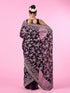 Mohey Purple Georgette Sparkle Saree