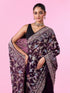 Mohey Purple Georgette Sparkle Saree
