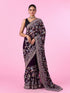 Mohey Purple Georgette Sparkle Saree