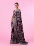 Mohey Purple Georgette Sparkle Saree