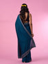 Mohey Blue Enchantress Silk Saree