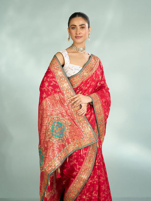Mohey Pink Elegance Saree
