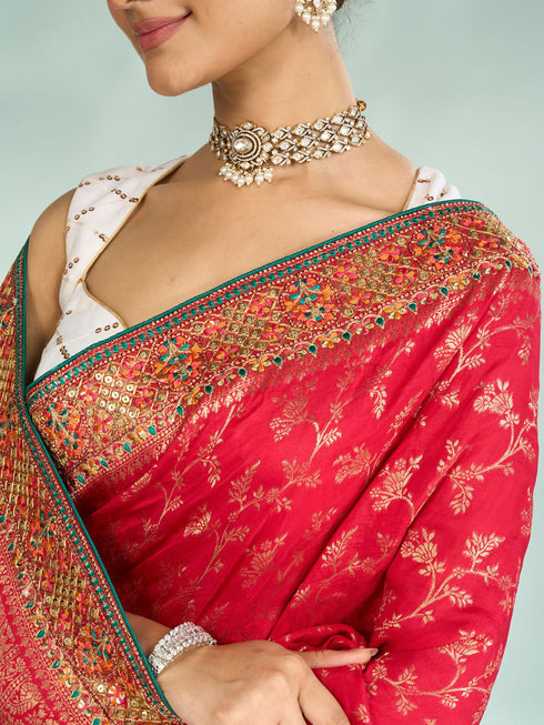 Mohey Pink Elegance Saree
