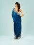 Mohey Indigo Starlet Organza Saree
