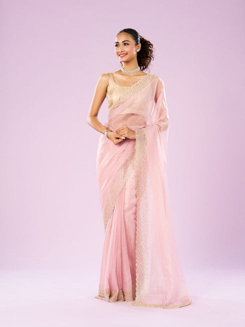 Mohey Radiant Pink Organza Saree