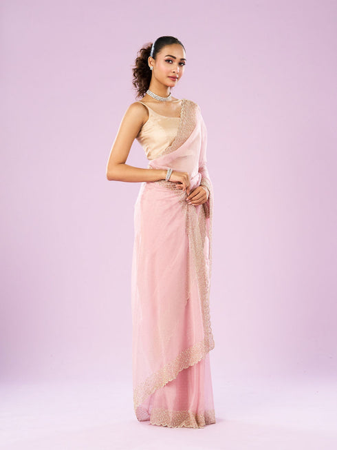 Mohey Radiant Pink Organza Saree