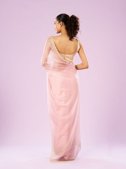 Mohey Radiant Pink Organza Saree