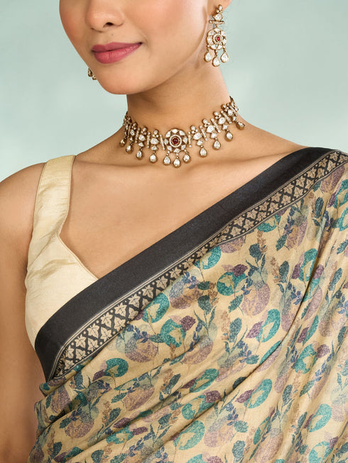 Mohey Glowing Fawn Elegance Saree