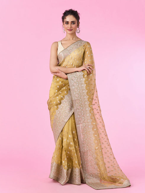 Mohey Emerald Green Elegance Saree