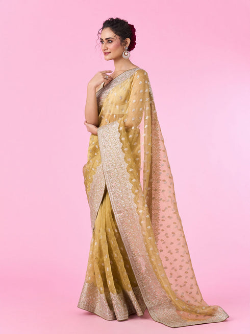Mohey Emerald Green Elegance Saree