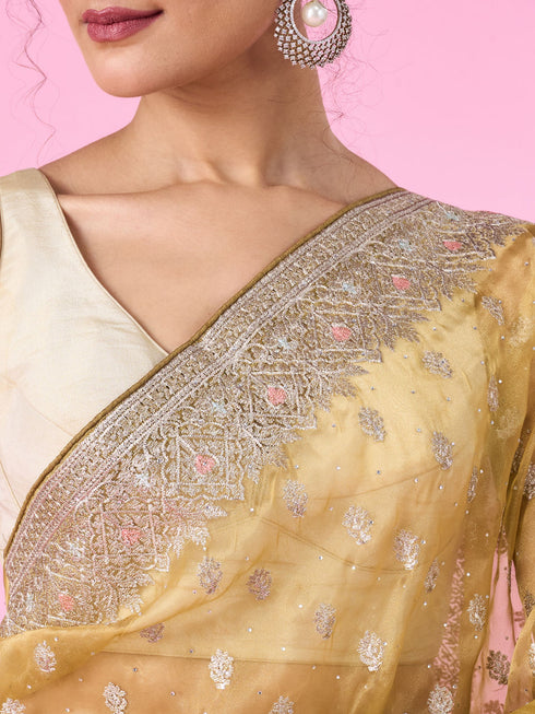 Mohey Emerald Green Elegance Saree
