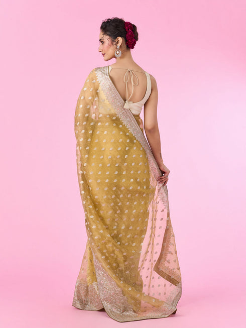 Mohey Emerald Green Elegance Saree