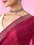 Mohey Wine Hued Chinon Elegance Saree