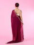 Mohey Wine Hued Chinon Elegance Saree