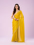 Mohey Lustrous Yellow Chinon Saree