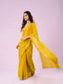 Mohey Lustrous Yellow Chinon Saree
