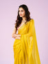 Mohey Lustrous Yellow Chinon Saree