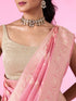 Mohey Emerald Pink Elegance Banarasi Saree