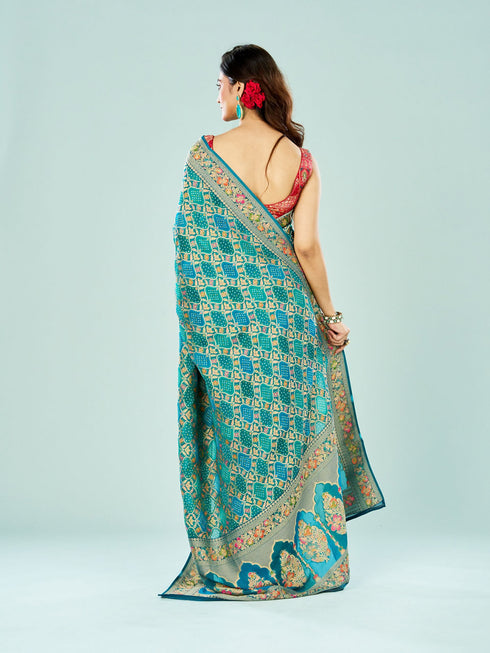 Mohey Azure Elegance Banarasi Saree
