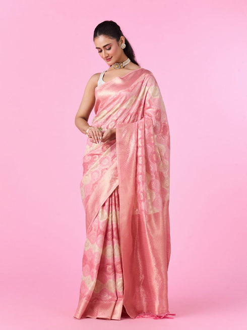 Mohey Ethereal Pink Saree Delight