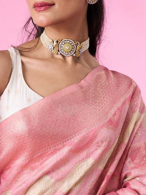 Mohey Ethereal Pink Saree Delight