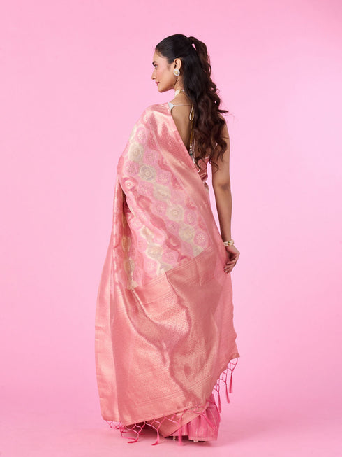 Mohey Ethereal Pink Saree Delight