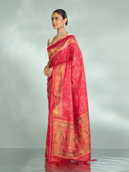 Mohey Pink Elegance Silk Saree