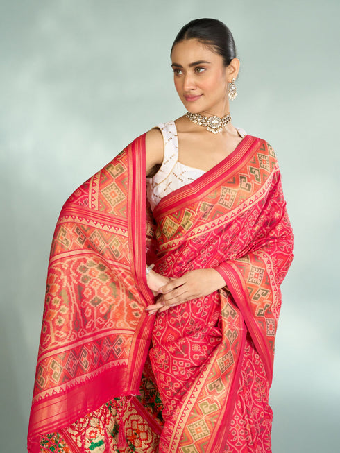 Mohey Pink Elegance Silk Saree