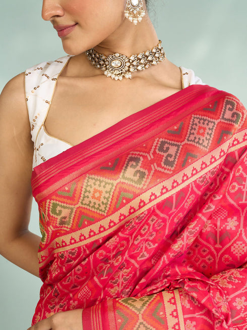 Mohey Pink Elegance Silk Saree