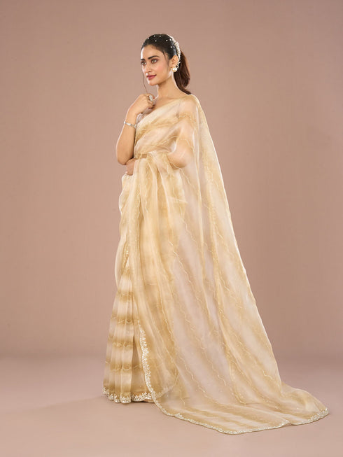Mohey Green Glory Organza Saree