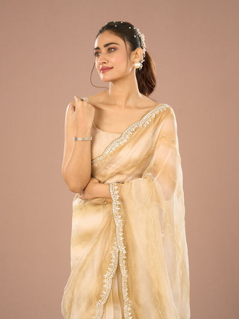 Mohey Green Glory Organza Saree