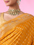 Mohey Radiant Mustard Yellow Banarasi Saree