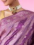 Mohey Purple Elegance Banarasi Saree