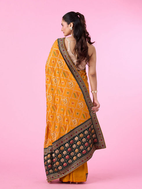 Mohey Radiant Mustard Yellow Saree