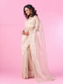 Mohey Enchanting Organza Cream Saree