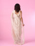 Mohey Enchanting Organza Cream Saree