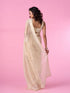 Mohey Iridescent Cream Organza Elegance Saree