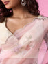 Mohey Organza Enchantment Light Pink Saree