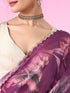 Mohey Purple Organza Blossom Saree