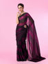 Mohey Wine Organza Cocktail Saree