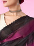 Mohey Wine Organza Cocktail Saree