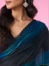 Mohey Elegant Teal Blue Organza Saree