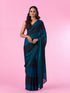 Mohey Elegant Teal Blue Organza Saree
