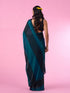 Mohey Elegant Teal Blue Organza Saree