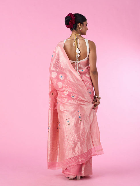 Mohey Pink Elegance Saree