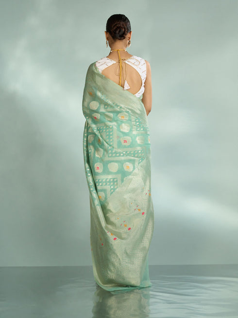 Mohey Serene Sea Green Saree